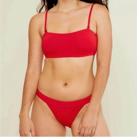 Andie Swim | The banded cheeky bottom cherry red size XS new - Picture 1 of 3